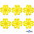 Кружево гипюр "Ромашка" 0575-1169, шир. 25 мм/уп.13,7 м, цвет 8208-жёлтый - купить в Кургане. Цена: 289.76 руб.