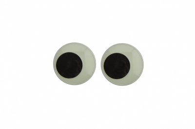 Глазки для игрушек, круглые, с ресничками, 10 мм/упак.50+/-2 шт, цв. -черно-белые - купить в Кургане. Цена: 21.24 руб.