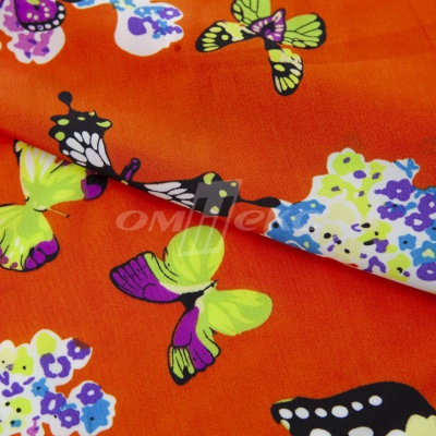 Плательная ткань "Софи" 7.1, 75 гр/м2, шир.150 см, принт бабочки - купить в Кургане. Цена 241.49 руб.