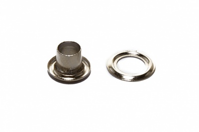 Люверсы металлические "ОмТекс", блочка/кольцо, (3 мм) - цв.никель - купить в Кургане. Цена: 0.18 руб.