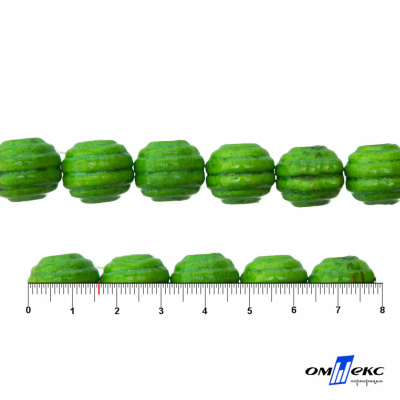 0309-Бусины деревянные "ОмТекс", 16 мм, упак.50+/-3шт, цв.019-зеленый - купить в Кургане. Цена: 62.22 руб.
