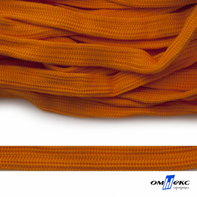 Шнур плетеный (плоский) d-12 мм, (уп.90+/-1м), 100% полиэстер, цв.267 - оранжевый - купить в Кургане. Цена: 8.62 руб.
