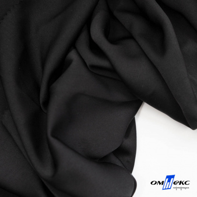 Ткань плательная Габриэль 100% полиэстер,140 (+/-10) гр/м2, шир. 150 см, цв. черный BLACK - купить в Кургане. Цена 248.37 руб.