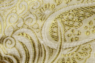 Ткань костюмная жаккард №5, 140 гр/м2, шир.150см, цвет золото - купить в Кургане. Цена 383.29 руб.