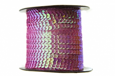 Пайетки "ОмТекс" на нитях, CREAM, 6 мм С / упак.73+/-1м, цв. 89 - розовый - купить в Кургане. Цена: 468.37 руб.
