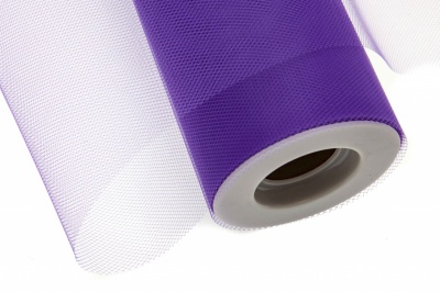 Фатин в шпульках 16-85, 10 гр/м2, шир. 15 см (в нам. 25+/-1 м), цвет фиолетовый - купить в Кургане. Цена: 100.69 руб.