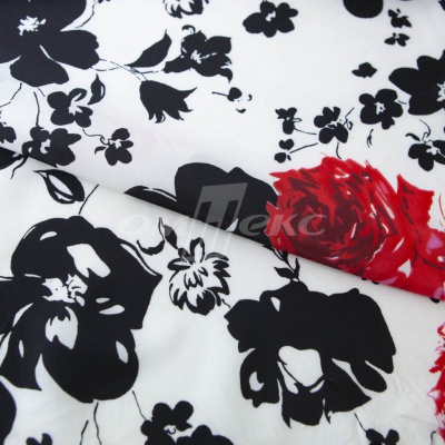 Плательная ткань "Фламенко" 22.1, 80 гр/м2, шир.150 см, принт растительный - купить в Кургане. Цена 239.03 руб.
