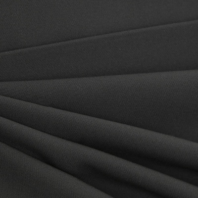 Костюмная ткань "Элис", 220 гр/м2, шир.150 см, цвет чёрный - купить в Кургане. Цена 308 руб.