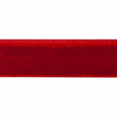 Лента бархатная нейлон, шир.12 мм, (упак. 45,7м), цв.45-красный - купить в Кургане. Цена: 392 руб.