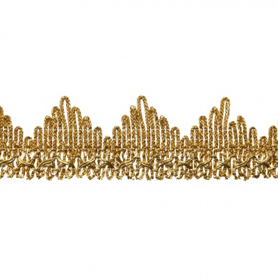 Тесьма металлизированная 0384-0240, шир. 40 мм/уп. 25+/-1 м, цвет золото - купить в Кургане. Цена: 490.74 руб.