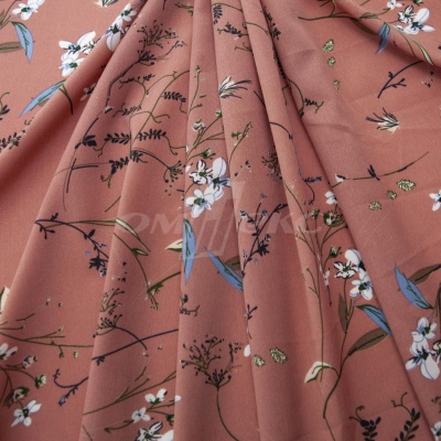 Плательная ткань "Фламенко" 2.1, 80 гр/м2, шир.150 см, принт растительный - купить в Кургане. Цена 311.05 руб.