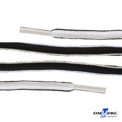Шнурки #4-27, круглые 130 см, двухцветные (черно/белый) - купить в Кургане. Цена: 47.04 руб.