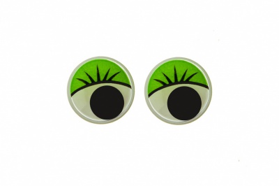 Глазки для игрушек, круглые, с бегающими зрачками, 10 мм/упак.50+/-2 шт, цв. -зеленый - купить в Кургане. Цена: 71.20 руб.