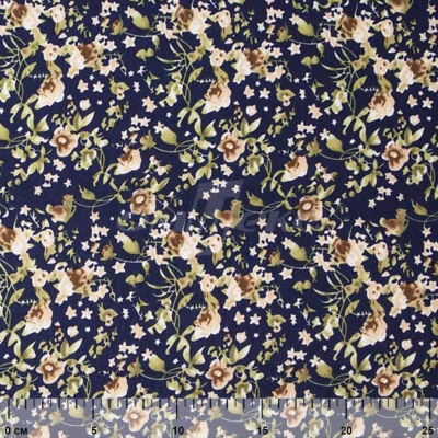 Плательная ткань "Фламенко" 1.1, 80 гр/м2, шир.150 см, принт растительный - купить в Кургане. Цена 243.96 руб.