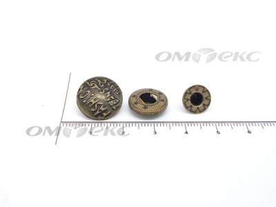Кнопки металл 15 мм альфа антик с рис.№3  - купить в Кургане. Цена: 2.90 руб.