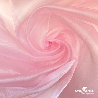 Ткань органза, 100% полиэстр, 28г/м2, шир. 150 см, цв. #47 розовая пудра - купить в Кургане. Цена 86.24 руб.