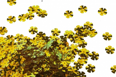 Пайетки "ОмТекс" россыпью,DOUBLE SIDED GOLD,цветок 14 мм/упак.50 гр, цв. 0460-золото - купить в Кургане. Цена: 80.12 руб.