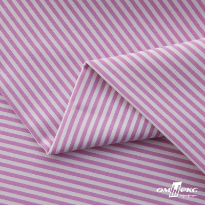 Ткань сорочечная Полоска Кенди, 115 г/м2, 58% пэ,42% хл, шир.150 см, цв.1-розовый, (арт.110) - купить в Кургане. Цена 306.69 руб.