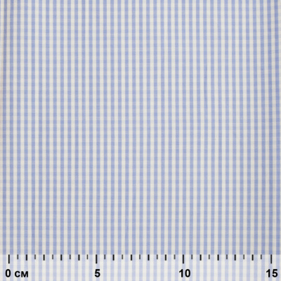 Ткань сорочечная Клетка Виши, 115 г/м2, 58% пэ,42% хл, шир.150 см, цв.2-голубой, (арт.111) - купить в Кургане. Цена 306.69 руб.