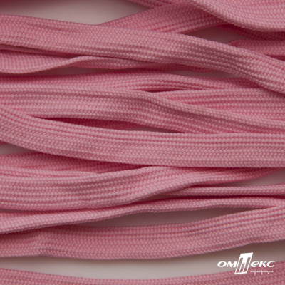Шнур плетеный (плоский) d-12 мм, (уп.90+/-1м), 100% полиэстер, цв.256 - розовый - купить в Кургане. Цена: 8.62 руб.