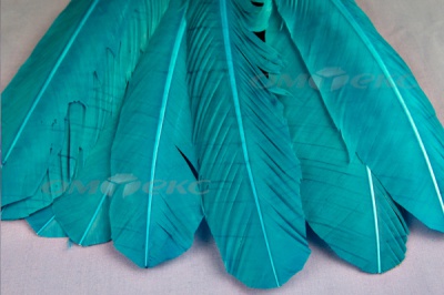 Декоративный Пучок из перьев, перо 24см/голубой - купить в Кургане. Цена: 12.19 руб.