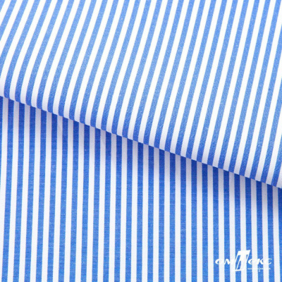 Ткань сорочечная Полоска Кенди, 115 г/м2, 58% пэ,42% хл, шир.150 см, цв.3-синий, (арт.110) - купить в Кургане. Цена 306.69 руб.