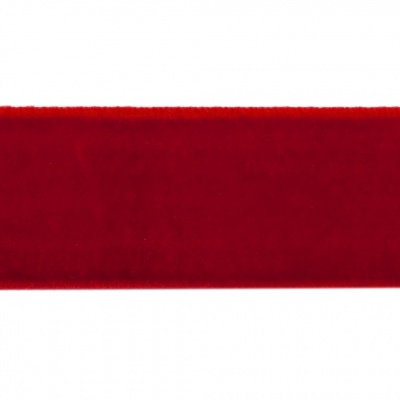 Лента бархатная нейлон, шир.25 мм, (упак. 45,7м), цв.45-красный - купить в Кургане. Цена: 991.10 руб.