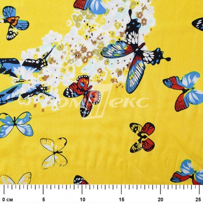 Плательная ткань "Софи" 7.2, 75 гр/м2, шир.150 см, принт бабочки - купить в Кургане. Цена 243.96 руб.