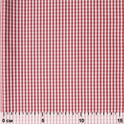 Ткань сорочечная Клетка Виши, 115 г/м2, 58% пэ,42% хл, шир.150 см, цв.5-красный, (арт.111) - купить в Кургане. Цена 306.69 руб.