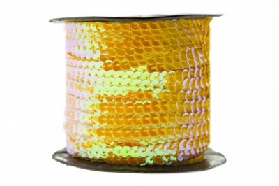 Пайетки "ОмТекс" на нитях, CREAM, 6 мм С / упак.73+/-1м, цв. 92 - золото - купить в Кургане. Цена: 484.77 руб.