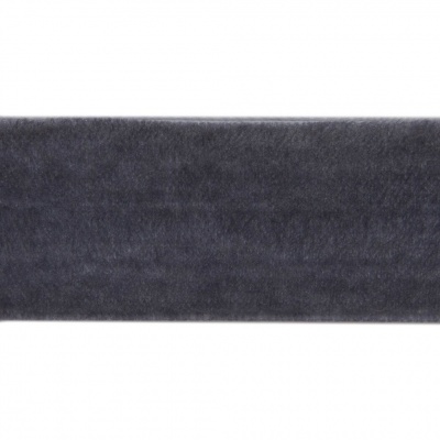 Лента бархатная нейлон, шир.25 мм, (упак. 45,7м), цв.189-т.серый - купить в Кургане. Цена: 981.09 руб.