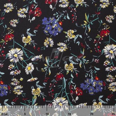 Плательная ткань "Фламенко" 6.2, 80 гр/м2, шир.150 см, принт растительный - купить в Кургане. Цена 239.03 руб.
