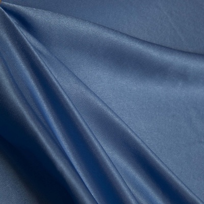 Поли креп-сатин 16-4132, 125 (+/-5) гр/м2, шир.150см, цвет голубой - купить в Кургане. Цена 155.57 руб.