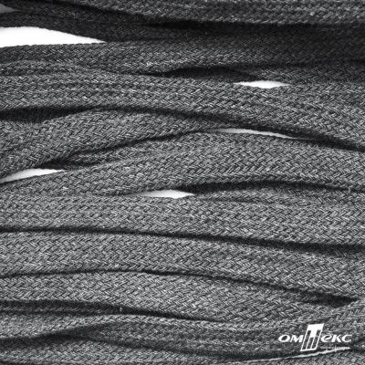 Шнур плетеный d-8 мм плоский, 70% хлопок 30% полиэстер, уп.85+/-1 м, цв.1027-серый - купить в Кургане. Цена: 735 руб.