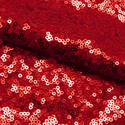 Сетка с пайетками №8, 188 гр/м2, шир.140см, цвет красный - купить в Кургане. Цена 433.60 руб.