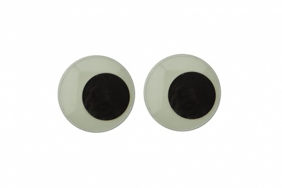 Глазки для игрушек, круглые, с бегающими зрачками, 24 мм/упак.50+/-2 шт, цв. -черно-белые - купить в Кургане. Цена: 60.32 руб.