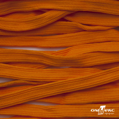 Шнур плетеный (плоский) d-12 мм, (уп.90+/-1м), 100% полиэстер, цв.267 - оранжевый - купить в Кургане. Цена: 8.62 руб.