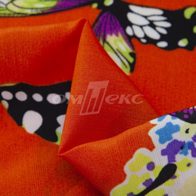 Плательная ткань "Софи" 7.1, 75 гр/м2, шир.150 см, принт бабочки - купить в Кургане. Цена 243.96 руб.
