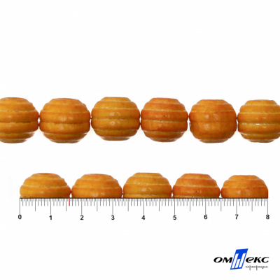 0309-Бусины деревянные "ОмТекс", 16 мм, упак.50+/-3шт, цв.003-оранжевый - купить в Кургане. Цена: 62.22 руб.