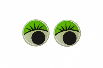 Глазки для игрушек, круглые, с бегающими зрачками, 12 мм/упак.50+/-2 шт, цв. -зеленый - купить в Кургане. Цена: 95.04 руб.