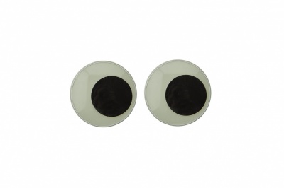 Глазки для игрушек, круглые, с бегающими зрачками, 15 мм/упак.50+/-2 шт, цв. -черно-белые - купить в Кургане. Цена: 46.92 руб.