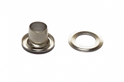 Люверсы металлические "ОмТекс", блочка/кольцо, (4 мм) - цв.никель - купить в Кургане. Цена: 0.24 руб.