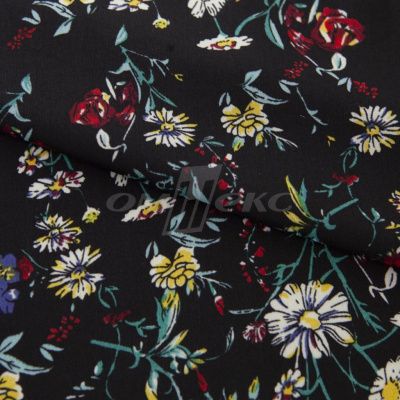 Плательная ткань "Фламенко" 6.2, 80 гр/м2, шир.150 см, принт растительный - купить в Кургане. Цена 239.03 руб.