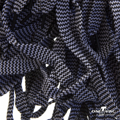 Шнурки #107-07, плоские 130 см, двухцветные цв.серый/чёрный - купить в Кургане. Цена: 23.03 руб.