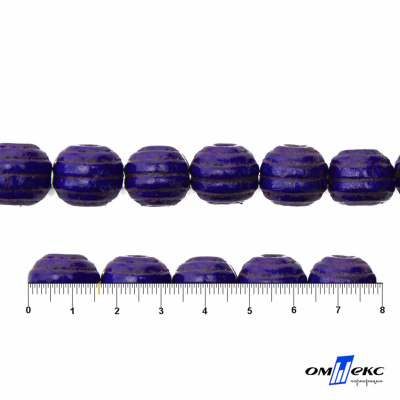0309-Бусины деревянные "ОмТекс", 16 мм, упак.50+/-3шт, цв.018-фиолет - купить в Кургане. Цена: 62.22 руб.