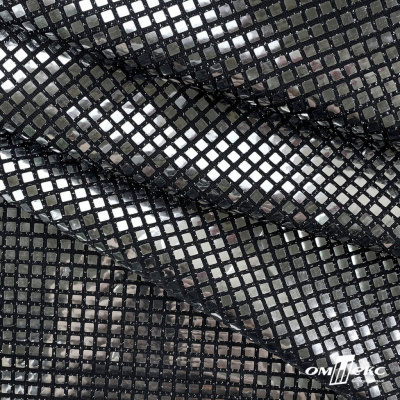 Трикотажное полотно голограмма, шир.140 см, #603 -черный/серебро - купить в Кургане. Цена 771.75 руб.