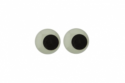 Глазки для игрушек, круглые, с бегающими зрачками, 8 мм/упак.50+/-2 шт, цв. -черно-белые - купить в Кургане. Цена: 15.88 руб.