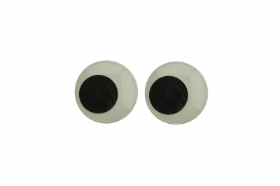 Глазки для игрушек, круглые, с бегающими зрачками, 12 мм/упак.50+/-2 шт, цв. -черно-белые - купить в Кургане. Цена: 38.32 руб.