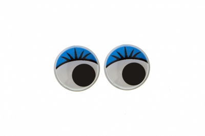 Глазки для игрушек, круглые, с бегающими зрачками, 8 мм/упак.50+/-2 шт, цв. -синий - купить в Кургане. Цена: 59.05 руб.