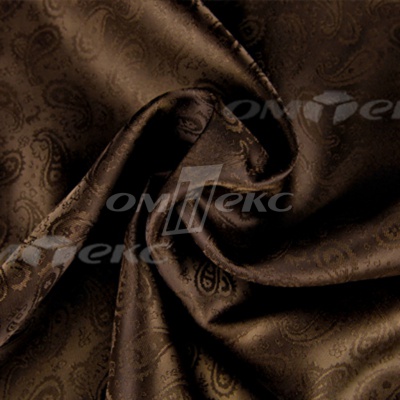 Ткань подкладочная жаккард Р14098, 19-1217/коричневый, 85 г/м2, шир. 150 см, 230T - купить в Кургане. Цена 166.45 руб.
